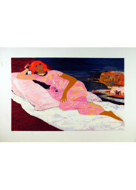 Salvatore Fiume Odalisque in pink 70 x 100